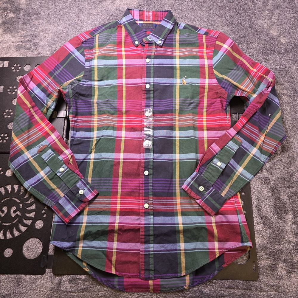 Polo Ralph Lauren Slim Fit Madras Oxford Plaid Shirt Mens XL Classic Preppy